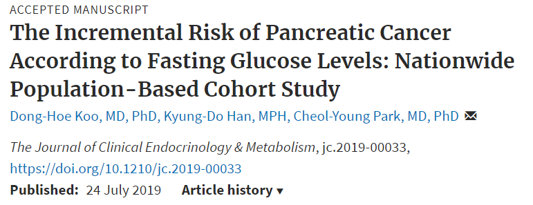 Pancreatic Cancer Glucose Levels